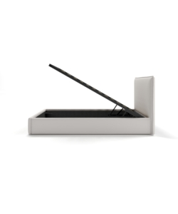 LETTO PIAZZA E MEZZA CONTENITORE "ZOOM" IN ECOPELLE BIANCO 120X190 CM