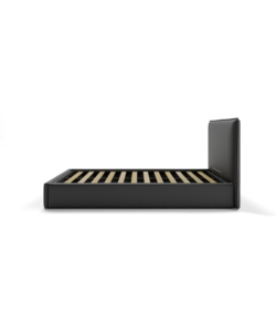 LETTO PIAZZA E MEZZA CONTENITORE "ZOOM" IN ECOPELLE NERO 120X190 CM