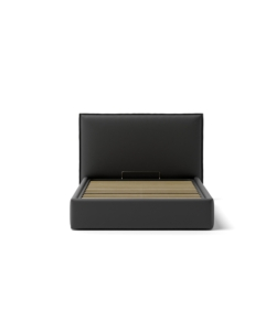 LETTO PIAZZA E MEZZA CONTENITORE "ZOOM" IN ECOPELLE NERO 120X190 CM