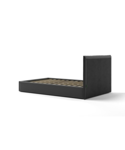 LETTO PIAZZA E MEZZA CONTENITORE "ZOOM" IN ECOPELLE NERO 120X190 CM