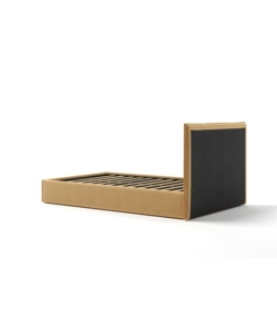 LETTO PIAZZA E MEZZA CONTENITORE "ZOOM" IN TESSUTO ARANCIONE 120X190 CM