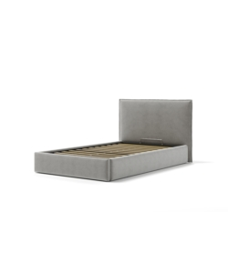 LETTO PIAZZA E MEZZA CONTENITORE "ZOOM" IN TESSUTO PERLA 120X190 CM