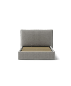 LETTO PIAZZA E MEZZA CONTENITORE "ZOOM" IN TESSUTO PERLA 120X190 CM