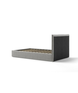 LETTO PIAZZA E MEZZA CONTENITORE "ZOOM" IN TESSUTO PERLA 120X190 CM