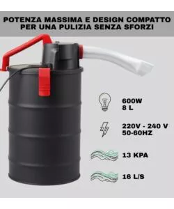 ASPIRACENERE ELETTRICO LARX "BABYASH" 600 W 8 LT