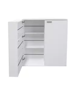 SCARPIERA 2 ANTE BELLAHOME CON ANTE SALVASPAZIO BIANCO 100X33,8X110 CM