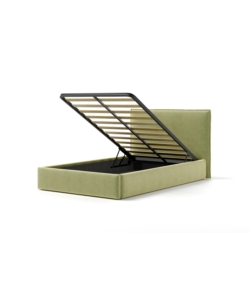 LETTO PIAZZA E MEZZA CONTENITORE "ZOOM" IN TESSUTO VERDE 120X190 CM CM