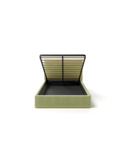 LETTO PIAZZA E MEZZA CONTENITORE "ZOOM" IN TESSUTO VERDE 120X190 CM CM