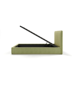LETTO PIAZZA E MEZZA CONTENITORE "ZOOM" IN TESSUTO VERDE 120X190 CM CM