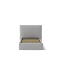 LETTO SINGOLO CONTENITORE "ZOOM" IN ECOPELLE GRIGIO 90X190 CM
