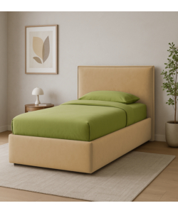 LETTO SINGOLO CONTENITORE "ZOOM" IN TESSUTO ARANCIONE 90X190 CM