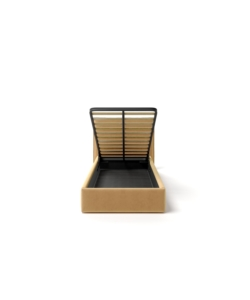 LETTO SINGOLO CONTENITORE "ZOOM" IN TESSUTO ARANCIONE 90X190 CM