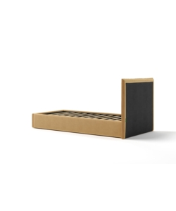 LETTO SINGOLO CONTENITORE "ZOOM" IN TESSUTO ARANCIONE 90X190 CM