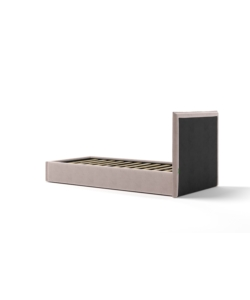 LETTO SINGOLO CONTENITORE "ZOOM" IN TESSUTO ROSA 90X190 CM