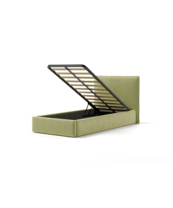 LETTO SINGOLO CONTENITORE "ZOOM" IN TESSUTO VERDE 90X190 CM