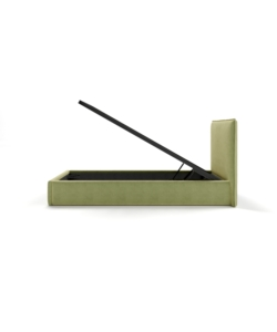 LETTO SINGOLO CONTENITORE "ZOOM" IN TESSUTO VERDE 90X190 CM