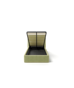 LETTO SINGOLO CONTENITORE "ZOOM" IN TESSUTO VERDE 90X190 CM
