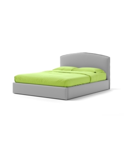 LETTO MATRIMONIALE CONTENITORE "MOON" IN ECOPELLE GRIGIO 160X190 CM