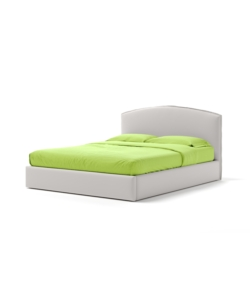 LETTO MATRIMONIALE CONTENITORE "MOON" IN ECOPELLE BIANCO 160X190 CM