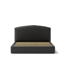 LETTO MATRIMONIALE CONTENITORE "MOON" IN ECOPELLE NERO 160X190 CM