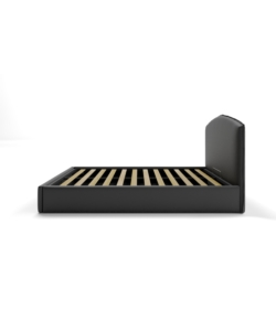 LETTO MATRIMONIALE CONTENITORE "MOON" IN ECOPELLE NERO 160X190 CM