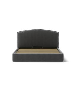 LETTO MATRIMONIALE CONTENITORE "MOON" IN TESSUTO GRIGIO 160X190 CM