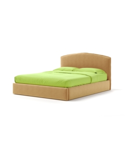 LETTO MATRIMONIALE CONTENITORE "MOON" IN TESSUTO ARANCIONE 160X190 CM