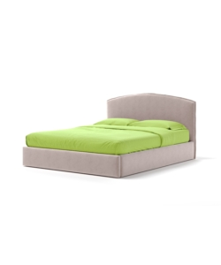 LETTO MATRIMONIALE CONTENITORE "MOON" IN TESSUTO ROSA 160X190 CM