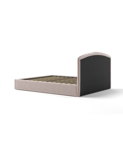 LETTO MATRIMONIALE CONTENITORE "MOON" IN TESSUTO ROSA 160X190 CM