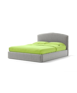 LETTO MATRIMONIALE CONTENITORE "MOON" IN TESSUTO PERLA 160X190 CM