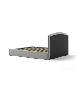 LETTO MATRIMONIALE CONTENITORE "MOON" IN TESSUTO PERLA 160X190 CM