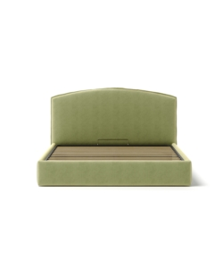 LETTO MATRIMONIALE CONTENITORE "MOON" IN TESSUTO VERDE 160X190 CM