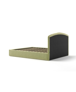 LETTO MATRIMONIALE CONTENITORE "MOON" IN TESSUTO VERDE 160X190 CM