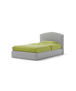 LETTO PIAZZA E MEZZA CONTENITORE "MOON" IN ECOPELLE GRIGIO 120X190 CM