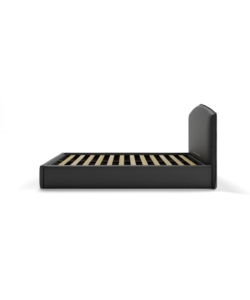 LETTO PIAZZA E MEZZA CONTENITORE "MOON" IN ECOPELLE NERO 120X190 CM
