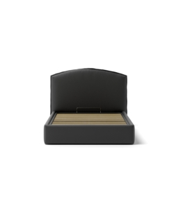 LETTO PIAZZA E MEZZA CONTENITORE "MOON" IN ECOPELLE NERO 120X190 CM