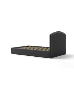 LETTO PIAZZA E MEZZA CONTENITORE "MOON" IN ECOPELLE NERO 120X190 CM