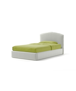 LETTO PIAZZA E MEZZA CONTENITORE "MOON" IN TESSUTO BIANCO 120X190 CM