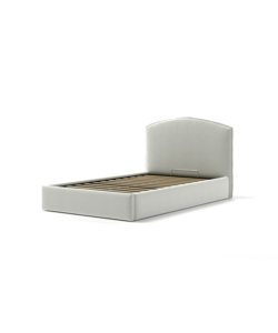 LETTO PIAZZA E MEZZA CONTENITORE "MOON" IN TESSUTO BIANCO 120X190 CM