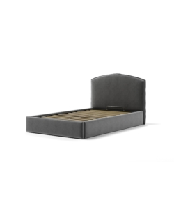 LETTO PIAZZA E MEZZA CONTENITORE "MOON" IN TESSUTO GRIGIO 120X190 CM