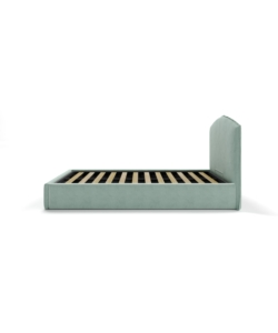 LETTO PIAZZA E MEZZA CONTENITORE "MOON" IN TESSUTO CELESTE 120X190 CM