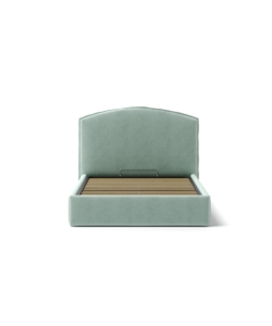 LETTO PIAZZA E MEZZA CONTENITORE "MOON" IN TESSUTO CELESTE 120X190 CM