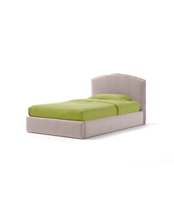 LETTO PIAZZA E MEZZA CONTENITORE "MOON" IN TESSUTO ROSA 120X190 CM