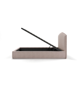 LETTO PIAZZA E MEZZA CONTENITORE "MOON" IN TESSUTO ROSA 120X190 CM