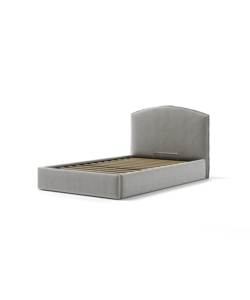 LETTO PIAZZA E MEZZA CONTENITORE "MOON" IN TESSUTO PERLA 120X190 CM