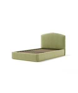 LETTO PIAZZA E MEZZA CONTENITORE "MOON" IN TESSUTO VERDE 120X190 CM