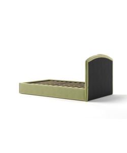 LETTO PIAZZA E MEZZA CONTENITORE "MOON" IN TESSUTO VERDE 120X190 CM