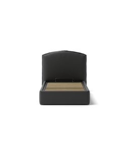 LETTO SINGOLO CONTENITORE "MOON" IN ECOPELLE NERO 90X190 CM
