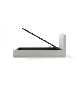 LETTO SINGOLO CONTENITORE "MOON" IN TESSUTO BIANCO 90X190 CM