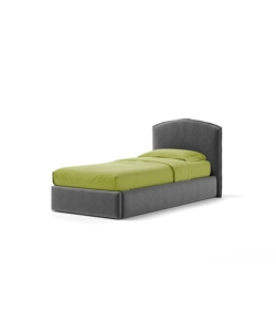 LETTO SINGOLO CONTENITORE "MOON" IN TESSUTO GRIGIO 90X190 CM